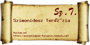 Szimonidesz Terézia névjegykártya
